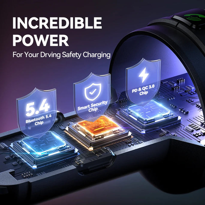 Bluetooth 5.4 FM Transmitter for Cars with USB C Charger 60W