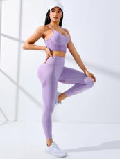 Seamless High-Waist Yoga Set – Workout Leggings & Crop Top for Women