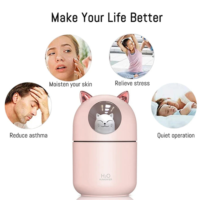 Cute Kitten Humidifier & Essential Oil Diffuser for Home
